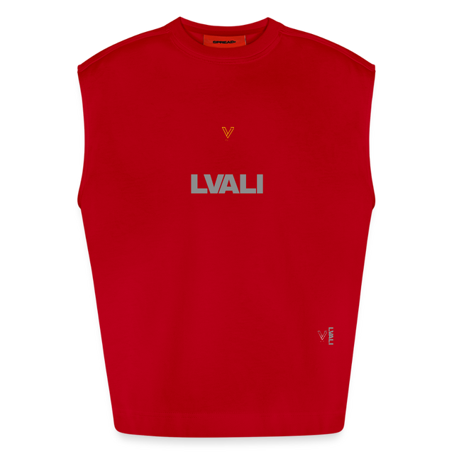 LVALI Stacked Heavyweight Oversized Organic Tank Top Made in EU - red