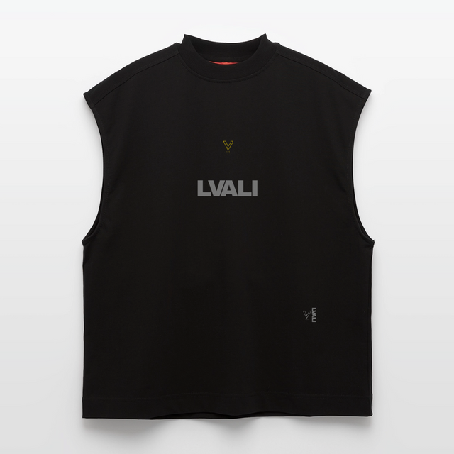 LVALI Stacked Heavyweight Oversized Organic Tank Top Made in EU - SOLID BLACK