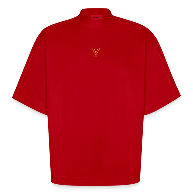 LVALI V Heavyweight Oversized Organic Boxy T-Shirt Made in EU - red