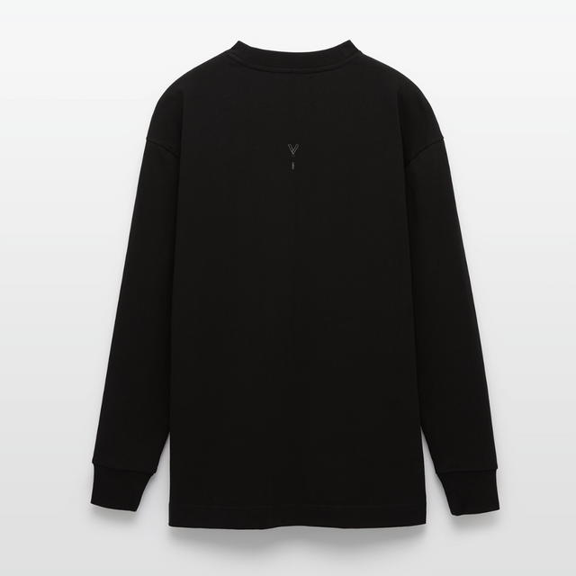 LVALI Stack Heavyweight Oversized Organic Longsleeve Shirt Made in EU - SOLID BLACK