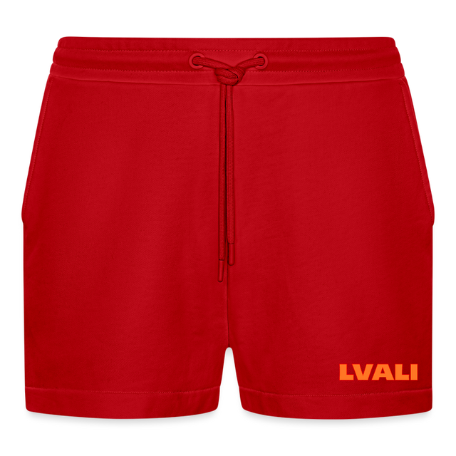 LVALI Organic Relaxed Cropped Shorts Made in EU - red