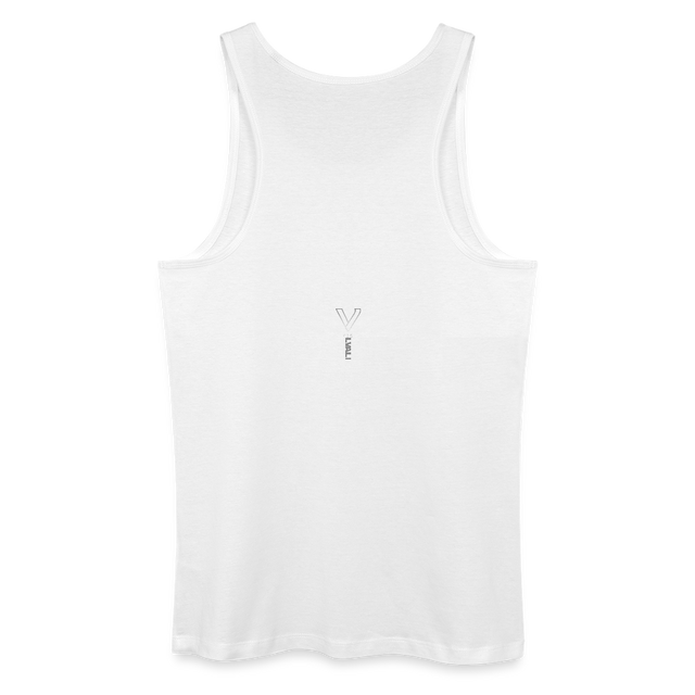 LVALI STACKED Men’s Organic Tank Top - white