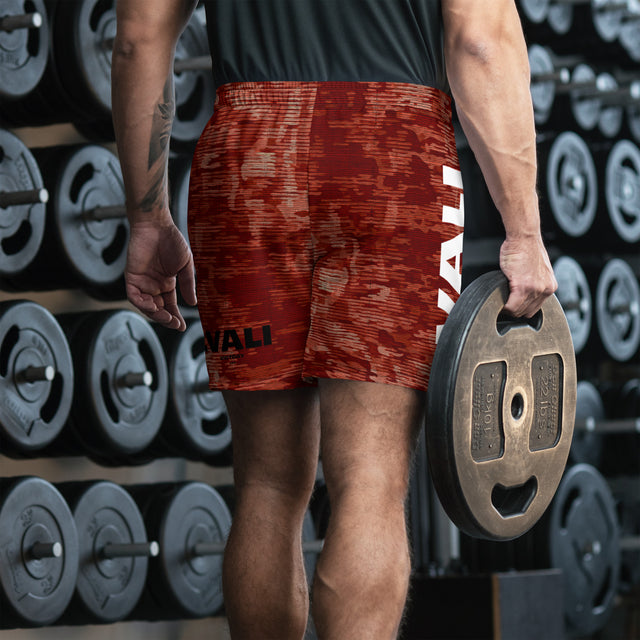 LVALI Gi Red Unisex Athletic Long Shorts