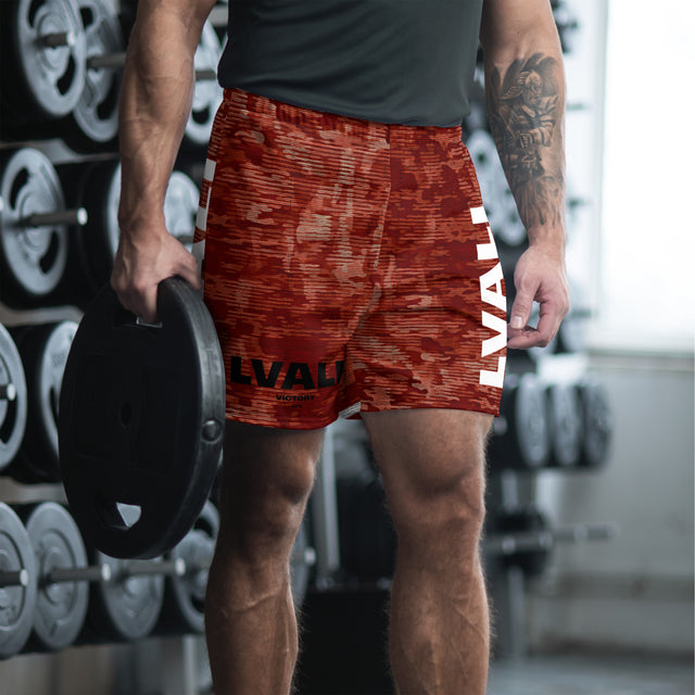 LVALI Gi Red Unisex Athletic Long Shorts