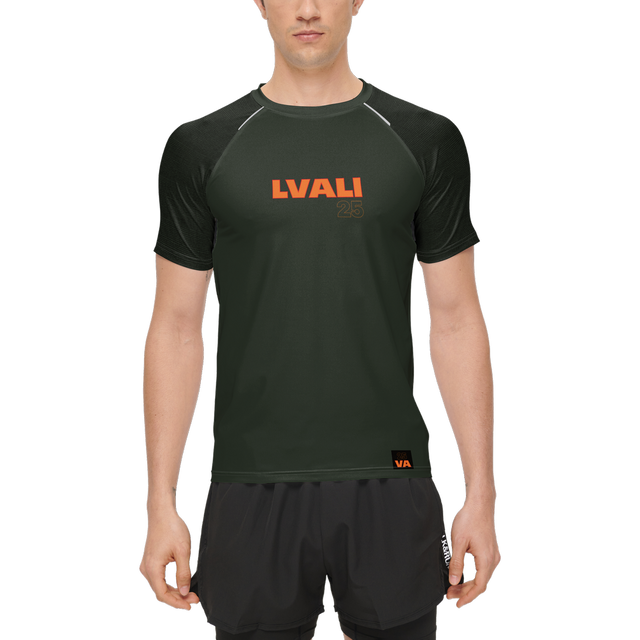 LVALI L25 Green Tribal Bright Running T-Shirt-Dry Fit Heavyweight 225g