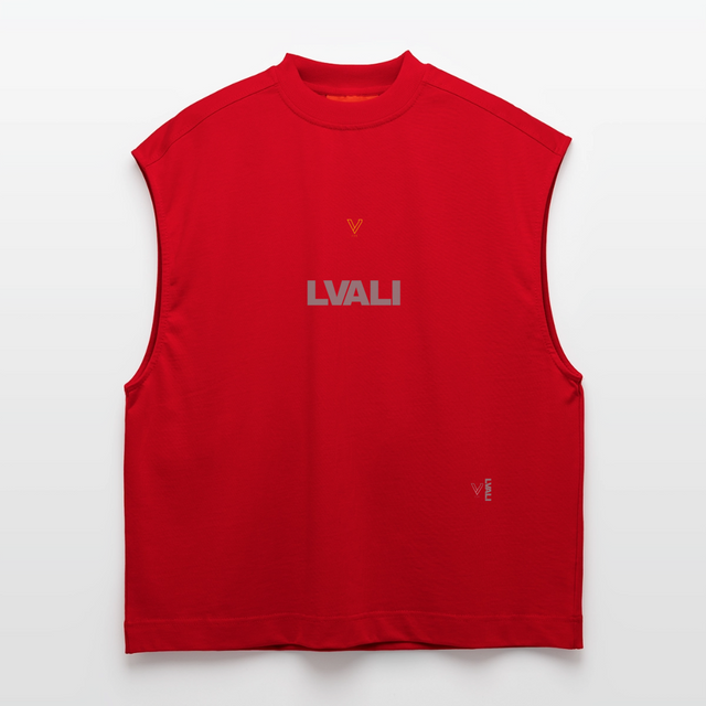 LVALI Stacked Heavyweight Oversized Organic Tank Top Made in EU - red