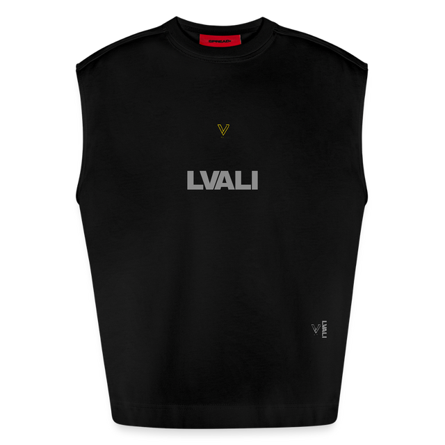 LVALI Stacked Heavyweight Oversized Organic Tank Top Made in EU - SOLID BLACK