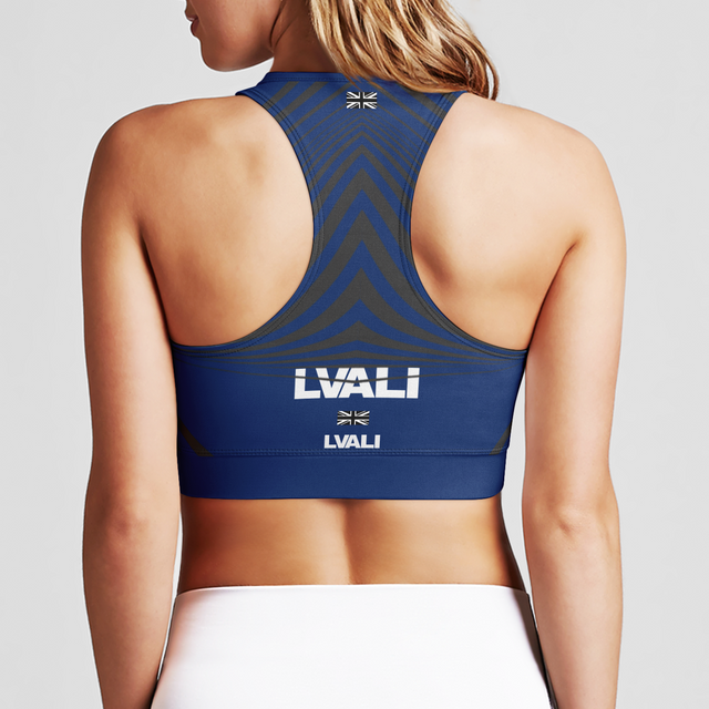 LVALI Elite Blue Womens Zipup Sports Bra