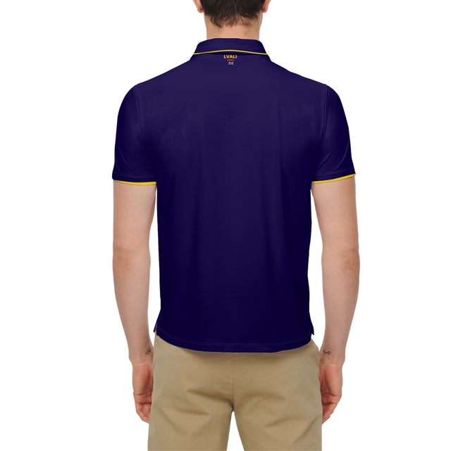 LVALI Thin lineMen's Slim Fit Short-Sleeve Polo Shirt-Heavyweight 225g