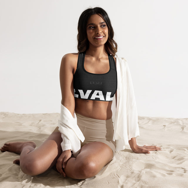 LVALI Grey Padded Sports Bra