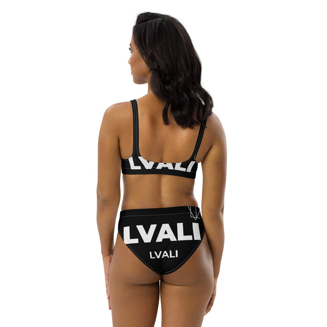 LVALI Pure MC Summer time Recycled high-waisted bikini White on Black