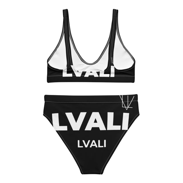 LVALI Pure MC Summer time Recycled high-waisted bikini White on Black