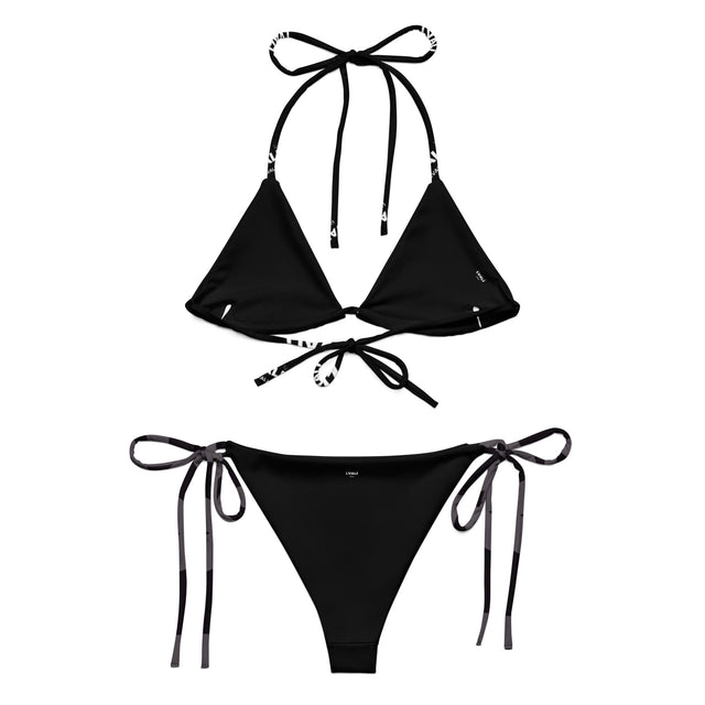 LVALI Pure It's MC Summer time White on black recycled string bikini