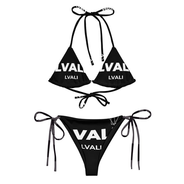 LVALI Pure It's MC Summer time White on black recycled string bikini