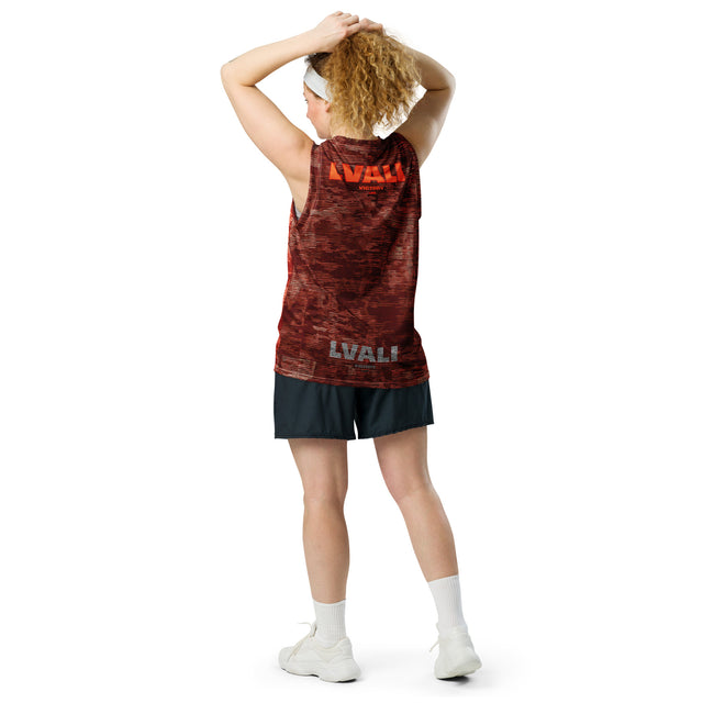 LVALI GI Red Recycled unisex basketball jersey