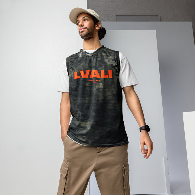 LVALI GI Orange Recycled unisex basketball jersey