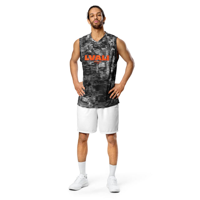 LVALI GI BW Recycled unisex basketball jersey