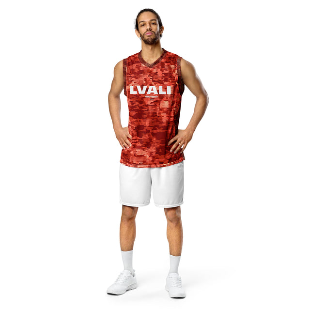 LVALI GI Red Recycled unisex basketball jersey