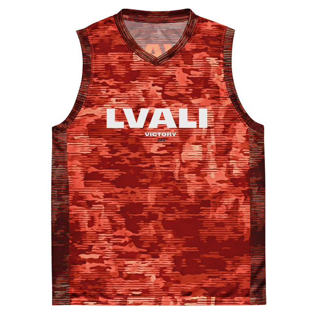 LVALI GI Red Recycled unisex basketball jersey