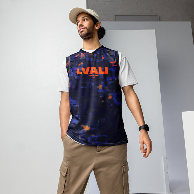 LVALI Bright Orange Recycled unisex basketball jersey