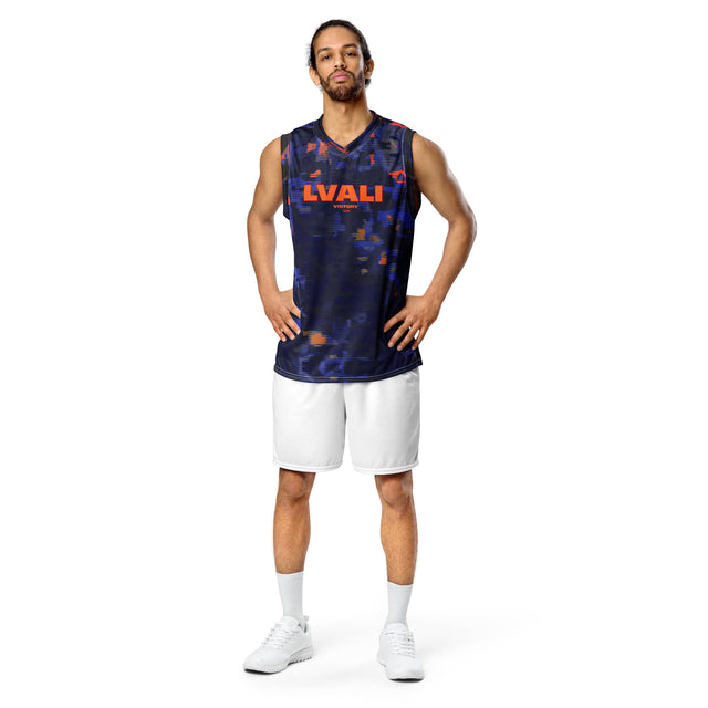 LVALI Bright Orange Recycled unisex basketball jersey