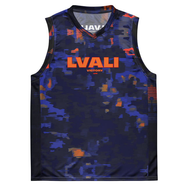 LVALI Bright Orange Recycled unisex basketball jersey