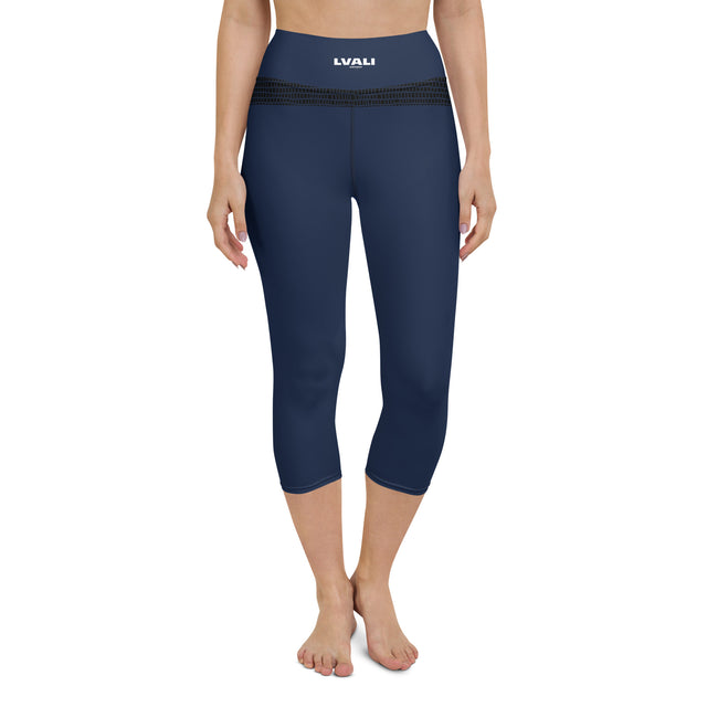 LVALI Blue Yoga Capri Leggings