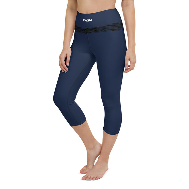 LVALI Blue Yoga Capri Leggings