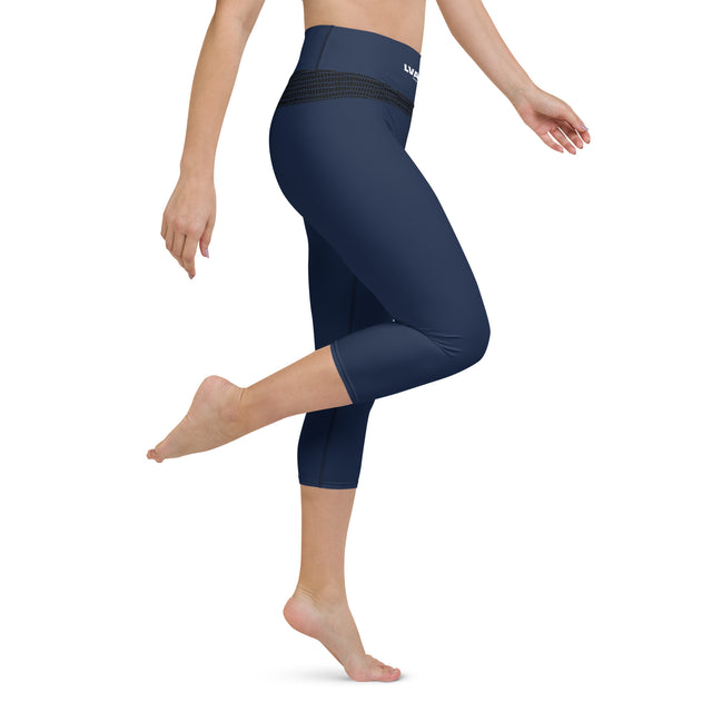 LVALI Blue Yoga Capri Leggings