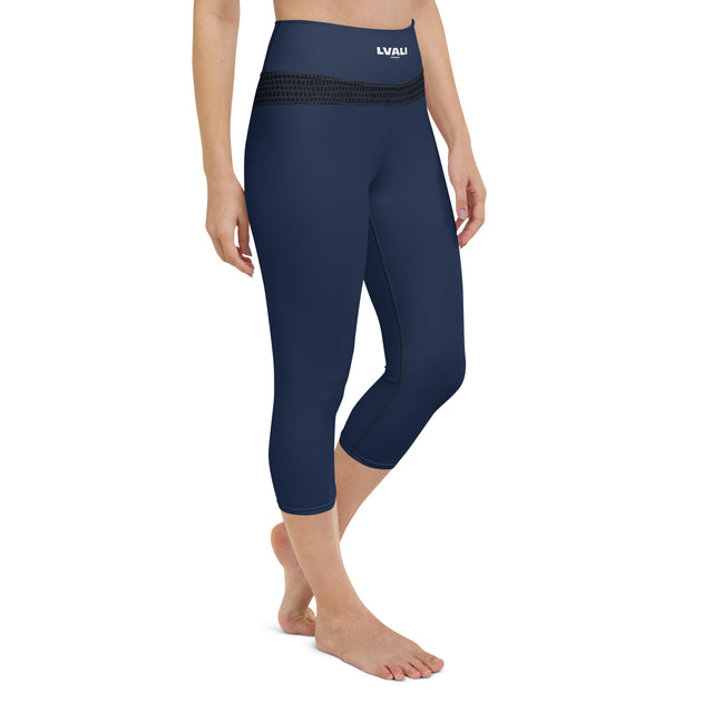 LVALI Blue Yoga Capri Leggings