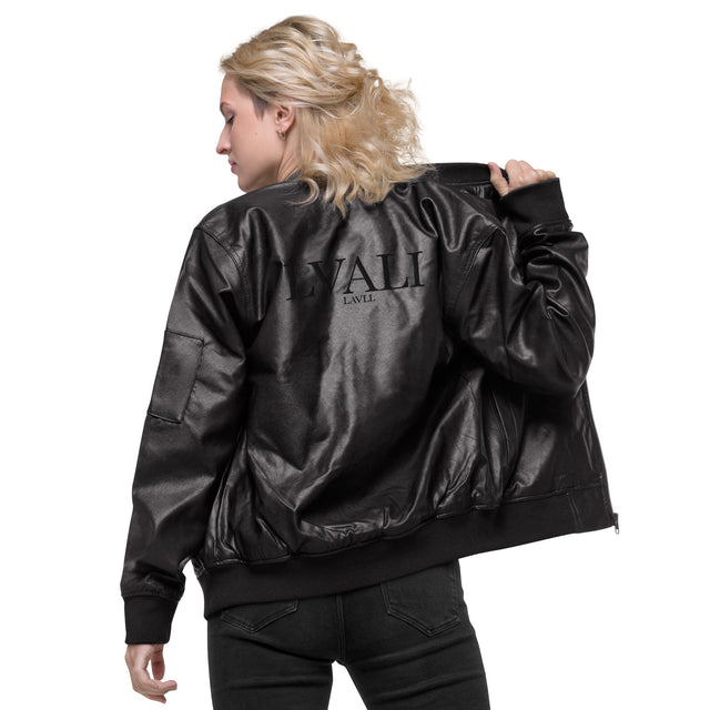 LVALI Leather Bomber Jacket