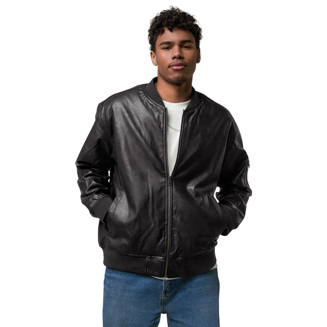 LVALI Leather Bomber Jacket