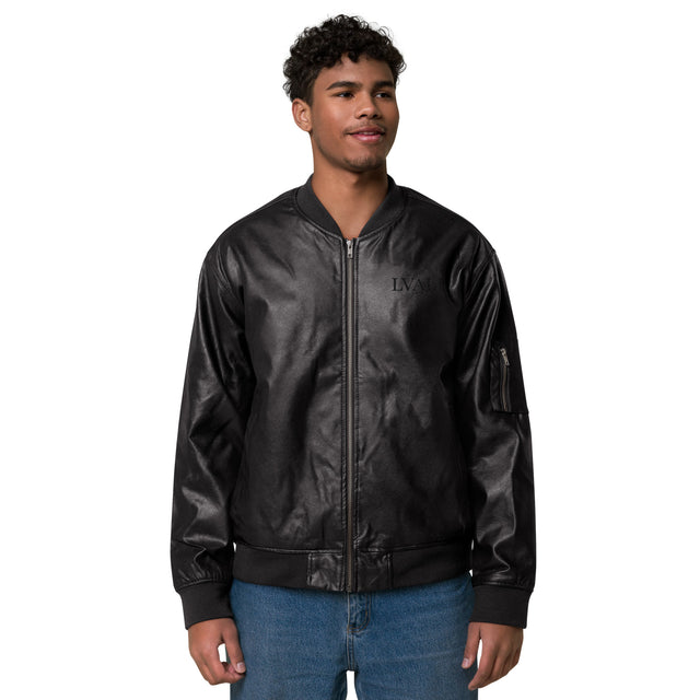 LVALI Leather Bomber Jacket