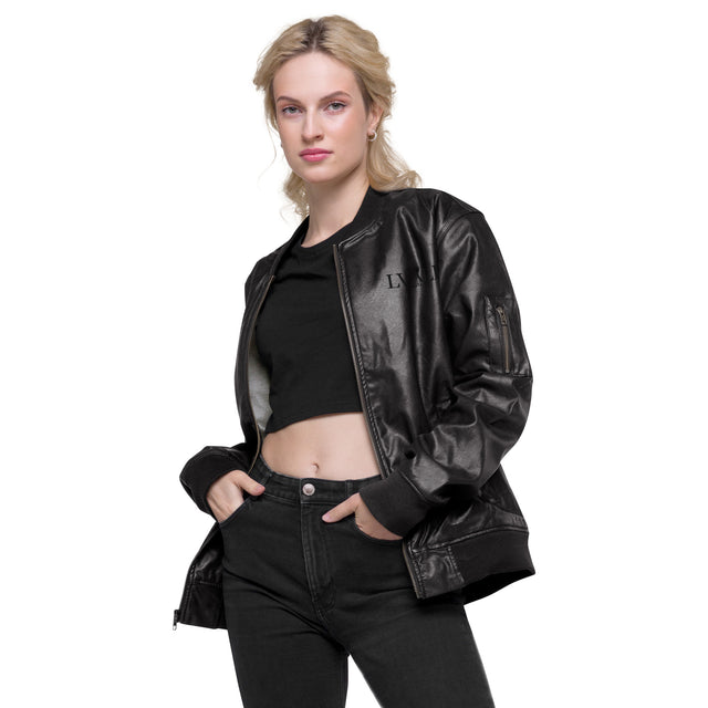 LVALI Leather Bomber Jacket