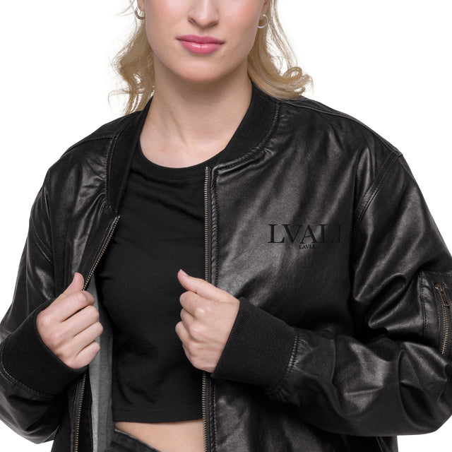 LVALI Leather Bomber Jacket