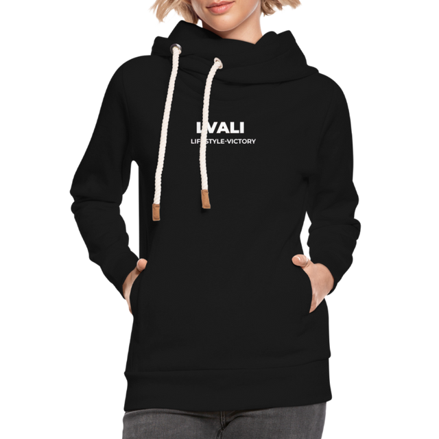 LVALI Pure Shawl Collar Hoodie - black