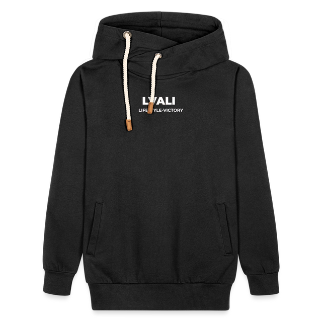 LVALI Pure Shawl Collar Hoodie - black