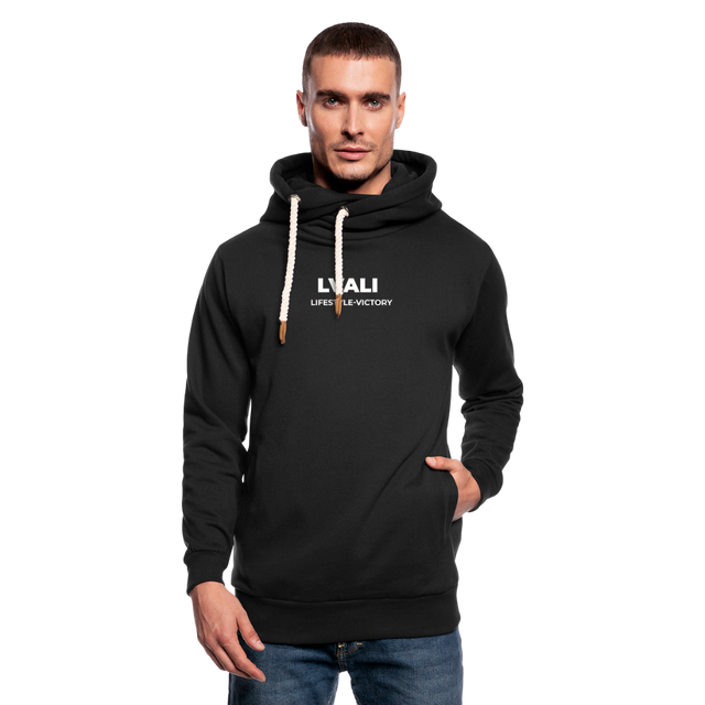 LVALI Pure Shawl Collar Hoodie - black