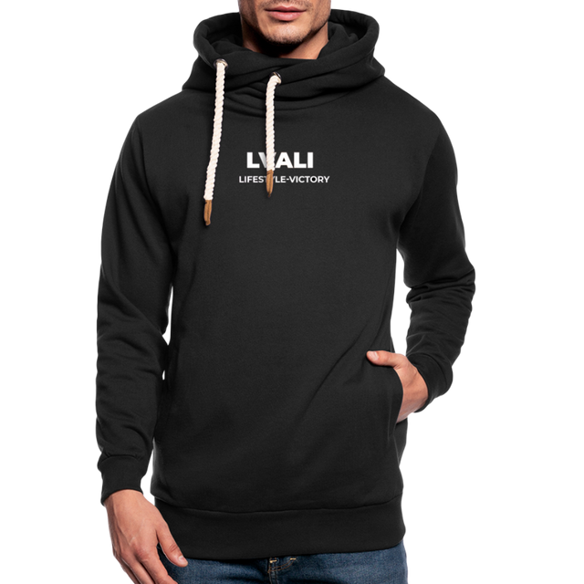 LVALI Pure Shawl Collar Hoodie - black