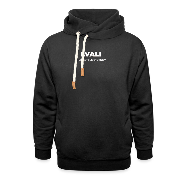 LVALI Pure Shawl Collar Hoodie - black