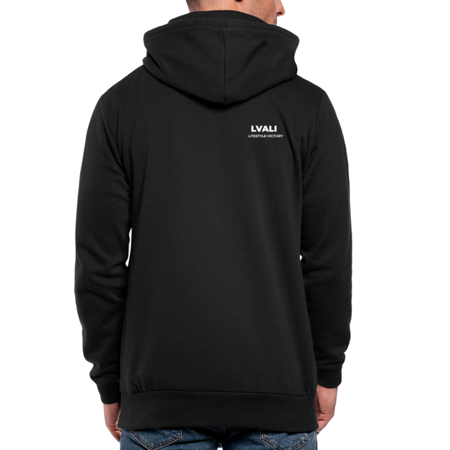 LVALI Pure Shawl Collar Hoodie - black