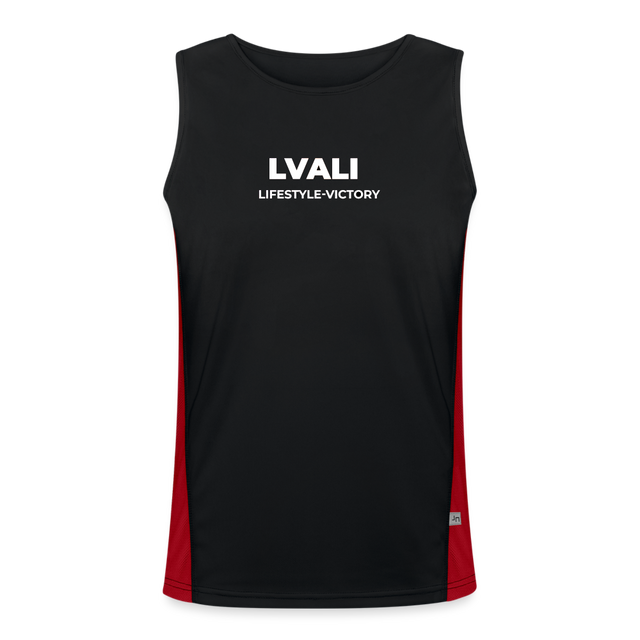 LVALI Pure Men's Functional Contrast Tank Top - black/red