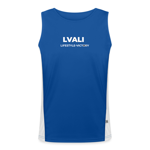 LVALI Pure Men's Functional Contrast Tank Top - royal/white