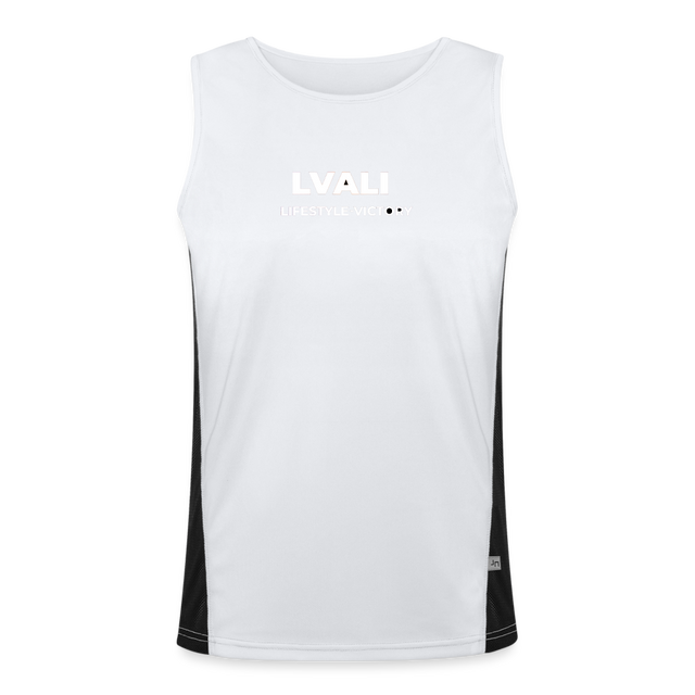 LVALI Pure Men's Functional Contrast Tank Top - white/black