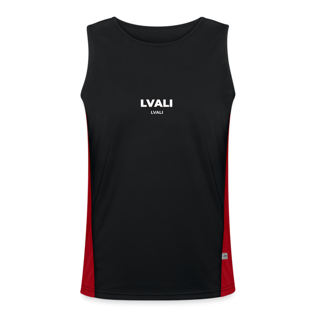 LVALI Hybrid Men's Functional Contrast Tank Top - black/red