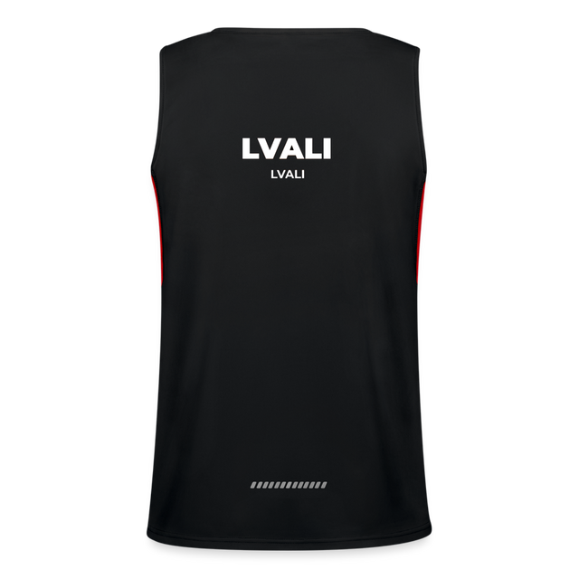 LVALI Hybrid Men's Functional Contrast Tank Top - black/red