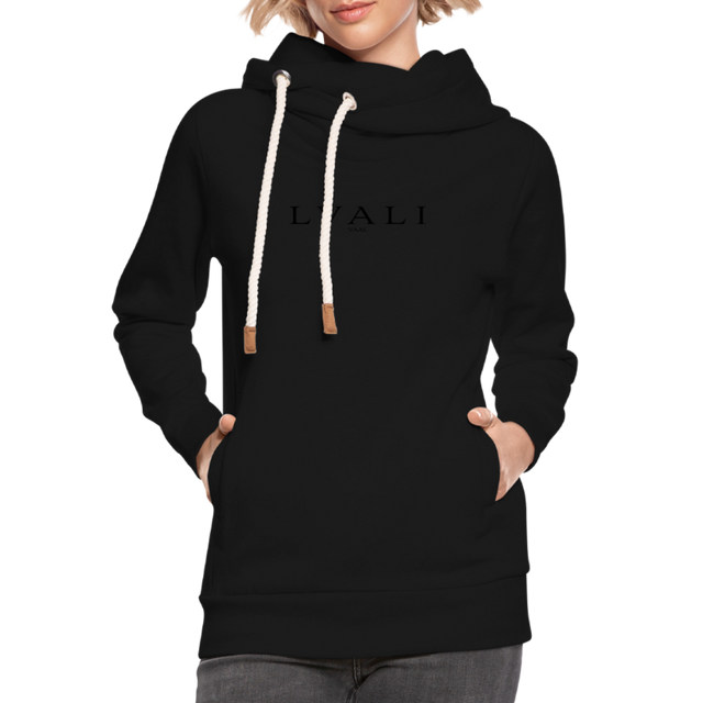 LVALI Pure Shawl Collar Hoodie 2 - black