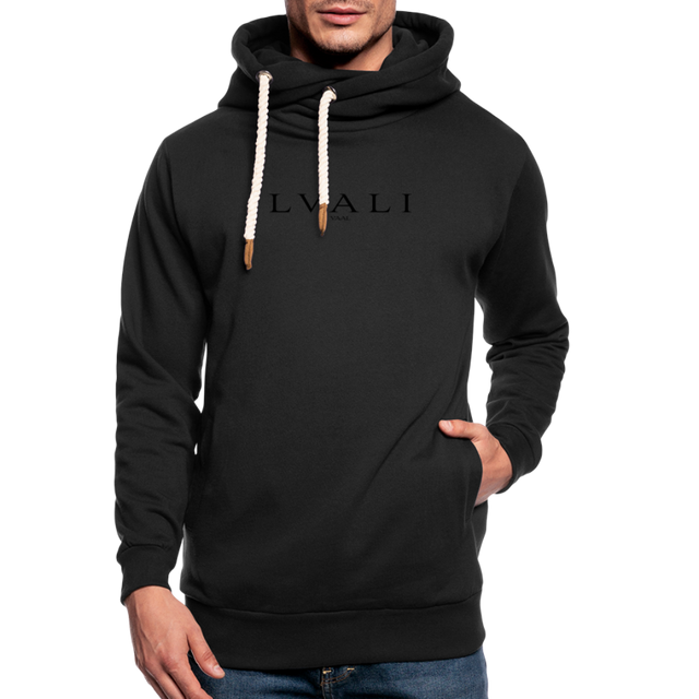 LVALI Pure Shawl Collar Hoodie 2 - black