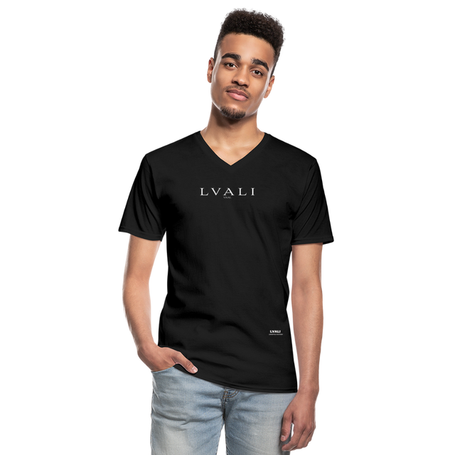 LVALI Men's V-Neck T-Shirt - black