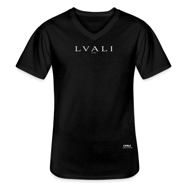 LVALI Men's V-Neck T-Shirt - black